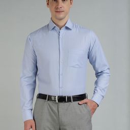Richlook Men Classic Slim Fit Textured Spread Collar Cotton Formal Shirt-image-35
