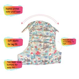Dumbledo Cloth Diaper Eco-Friendly Reusable Adjustable Free Size Leak Proof Quick Dry Without Insert Pack of 1 - Blue image 3