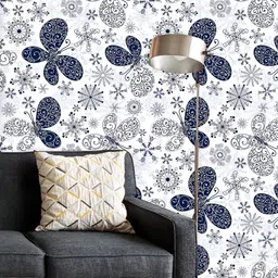 ArtzFolio Printed UV-Resistant Anti-Bacterial Snowflakes & Butterflies Peel & Stick Wallpaper-image-90