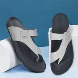 Paragon Men Grey Solid Comfort Sandals-image-14