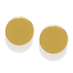 Yellow Chimes Gold-Toned Circular Stainless Steel Magnetic Non Piercing Stud Earring-96