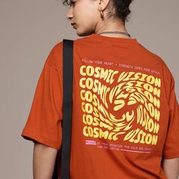 The Roadster Life Co. Typography Printed Drop-Shoulder Pure Cotton Oversized T-shirt-image-72