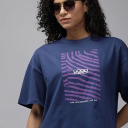 Roadster Printed Drop-Shoulder Sleeves Boxy T-shirt-image-36