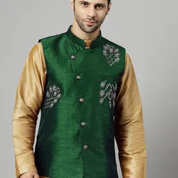 Utsav Fashion Embroidered Woven Nehru Jacket-picture-40