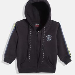 Gini and Jony Boys Black Solid Hooded Sweatshirt-image-25