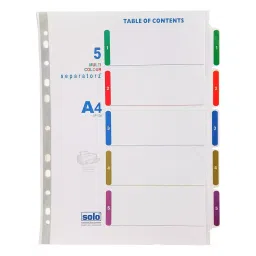 Solo Separatorz With Index A4 Multicolor Rectangular Paper, SP505-28