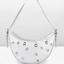 French Connection Structured Shoulder Bag with Cut Work-53