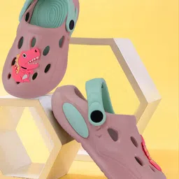 PASSION PETALS Girls Self Design Girls Dinosaur Detailed Clogs-image-61