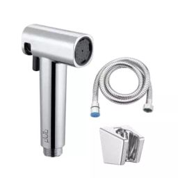 PLATO PURPLE Series Health Faucet Set Silver & Black with Wall Hook & 1 m SS 304 Tube, 7380-picture-19