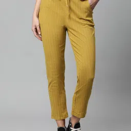 Global Republic Striped Cotton Trousers-image-12