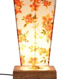 Devansh Cream-Coloured & Orange Printed Contemporary Table Lamp with Shade image 4