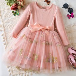 INCLUD Girls Embellished Embroidered Belted Fit & Flare Dress-image-66