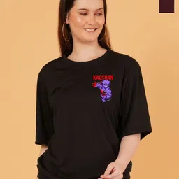 kintu parantu Women Pack of 2 Bugs Bunny Graphic Printed Round Neck Relaxed Fit T-shirts-picture-8