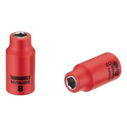 Teng Tools 3/8 inch Drive 8 mm Insulated Standard Socket, 6 Point, VDE/1000V, 46 mm Overall Length, MV380508-4