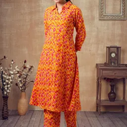 ozia Women Ethnic Motifs Printed A-Line Kurta with Trousers-picture-40