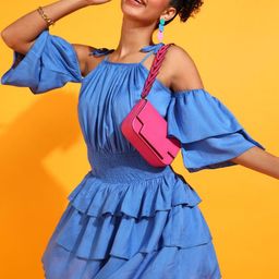 DressBerry Cold-Shoulder Fit & Flare Mini Dress-image-7