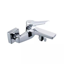 Hindware Edge Double Way Wall Mixer Brass Chrome Finish Silver, F410018-image-2