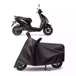 Auto Pearl Polyester Two Wheeler Cover for Ampere Reo Elite (Grey)-image-55