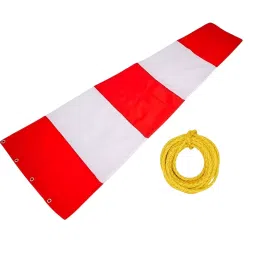 GENERIC Wind Direction Indicator Double Layer with Tape 3 Red Strips, 2 White Strips 182 cm (6 ft) Length with Rope 4 mm Thickness and 3 m Length-12
