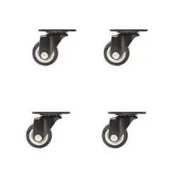 Implemental Moving Caster Wheels without Lock 1.5 inch Swivel Polyurethane Black (Pack of 4)-47