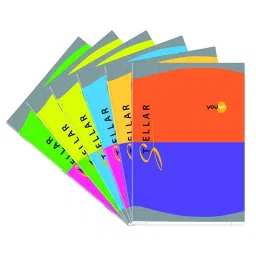 Youva Stellar King Size Long Note Book 19 cmx31 cm 160 Pages 64 GSM Paper Single Line 24009, (Pack of 6)-0