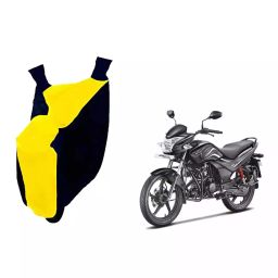 Auto Pearl Waterproof Two Wheeler Cover For Hero MotoCorp Passion Pro (Yellow & Blue)-94