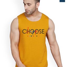 SLOWLORIS Pack of 2 Printed Combed Cotton Vest VSL26 CMB(CHS MUSTARD)(LOUD PEACOCK)-image-87