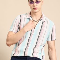 Mast & Harbour Striped Casual Shirt-image-63
