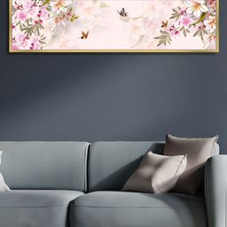 Myntra Elegant Homes Pink & Beige Lilly Floral Canvas Wall Painting-image-25