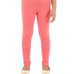 Kids Cave Solid Full Length Leggings - Peach-image-25