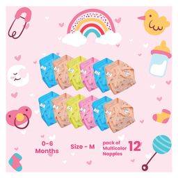 Chirsh Cotton Hosiery Washable & Reusable Nappies Pack Of 12 - Multicolour-12