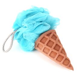Ice Cream Shaped Bath Loofah - Blue & Brown-7