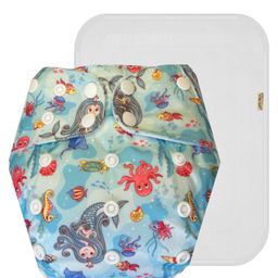 Dumbledo Cloth Diaper Reusable Adjustable Free Size Leak Proof Eco-Friendly Quick Dry Without Insert Pack of 1 - Blue-14