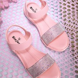 Stefens Shimmer Strap Design Slip On Sandal - Pink-image-57