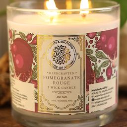 House of Aroma  3 Wicks Pomegranate Rouge Candle - 400 g-27