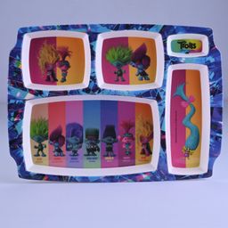 Servewell 5 Partition Plate Trolls Theme - Multicolour-10