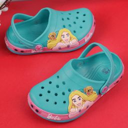 Kidsville Kids Girls Barbie Printed Teal Mouldedsan - Teal-picture-12