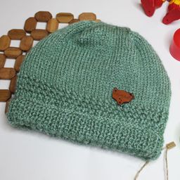 Shilpshakti Solid Handmade Woollen Bubble Cap - Teal Green-image-15