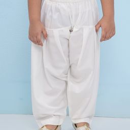 AJ Dezines Cotton Solid Ethnic Pyjama - White-image-93