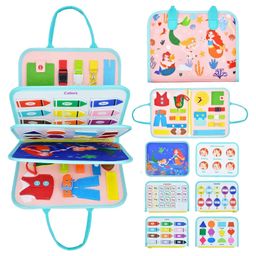 KolorFish Busy Board 9 in 1 Toddler Toy - Activity Board Motor Skills Toy, Baby Sensory Montessori Toy Educational Toy (Blue Farm) Pack of 1-10