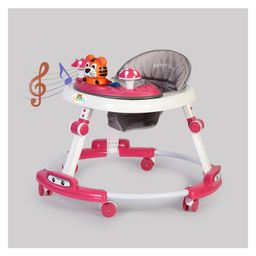 PLAYROOTS Multifunctional Mini Lion Face Baby Walker with Removable Musical Tray & 2 Level Height Adjustment - Pink-28