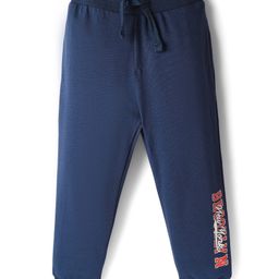 Babyhug French Terry Full Length Lounge Pant with Brooklyn Print - Navy Blue-picture-30