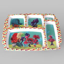 Servewell 5 Partition Plate Trolls Theme - Multicolour image 2