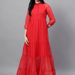 BAESD Puff Sleeve Fit & Flare Maxi Dress-picture-31