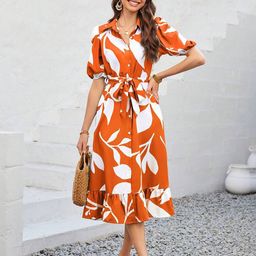 SZN Floral Print Fit & Flare Midi Dress-image-22