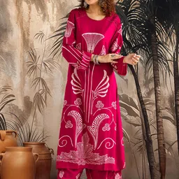 Sangria Women Ethnic Motifs Printed Kurta with Salwar-image-83