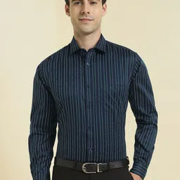 Allen Solly Men Vertical Stripes Striped Pure Cotton Slim Fit Formal Shirt-picture-22