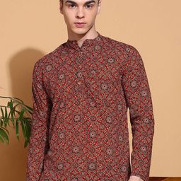 FUBAR Men Geometric Printed Ethnic Wear Cotton Kurta-picture-16