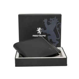 Red Tape Genuine Leather RFID Black Wallet-picture-6
