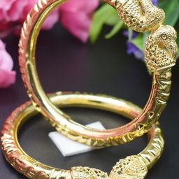 SATTIK (Pack of 2) Brass Gold-plated Kada-image-99